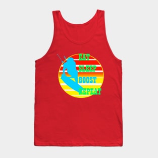 Eat Sleep Boost Repeat Female Kitesufer Retro Sunset Tank Top